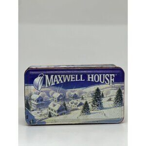VTG 1997 Maxwell House Coffee Collectors Tin Winter Town Holiday Christmas Empty
